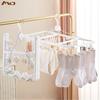 AYO Pinch Hanger, Corner Hanger, Laundry Hanger, Indoor Drying Hanger with 32 Pinch Clothespins, Foldable, Space-Saving, Multi-Functional Storage, Whi