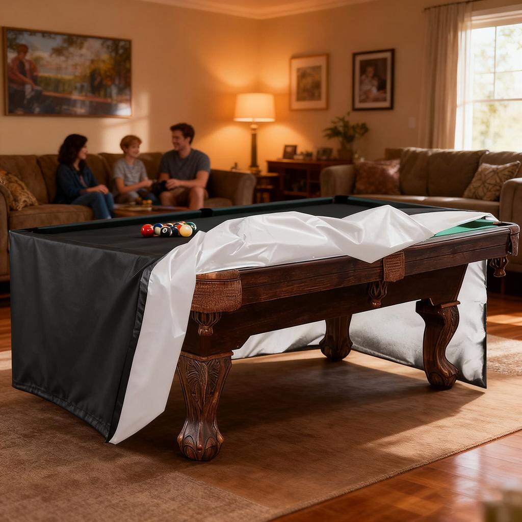 Pool Table Cover, Designed for 7/8/9 Inch Pool Tables, Made of Durable 210D Polyester Oxford Cloth Dust Cover
