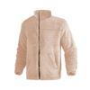 Herren Polarfleecejacke für Winter Einfarbig Stehkragen Langarm Reißverschlussfliege Mantel Lockere Passform Herren Oberbekleidung mit Taschen