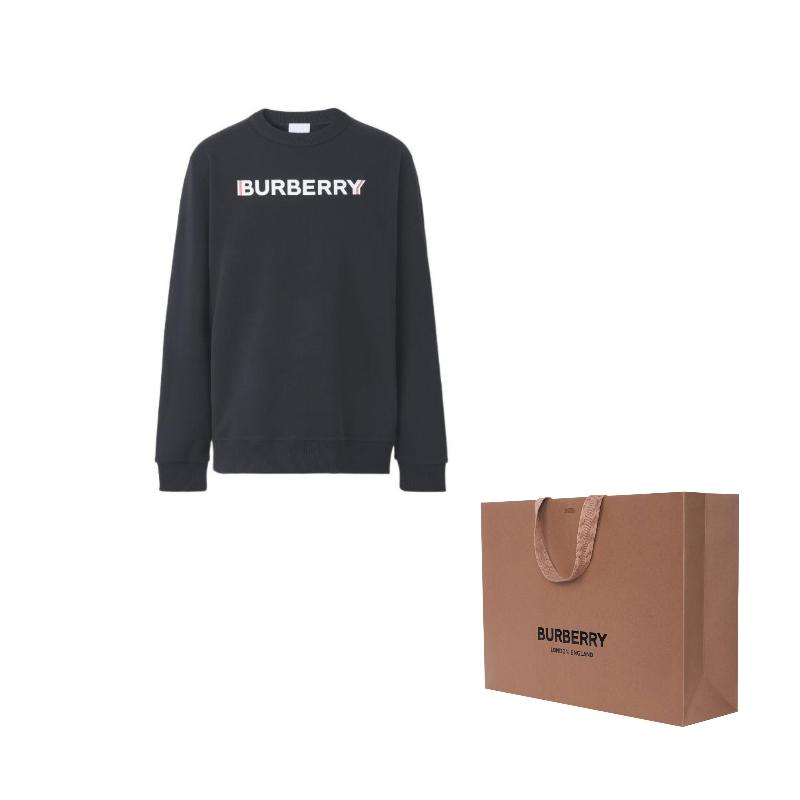 Burberry Logo Print Cotton Sweatshirt Black 80529851