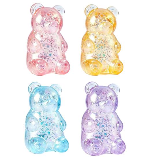 Mini Clear Bear Squeeze Toy Stress Relief Sitting Bear Sensory Toy Soft Stretchy