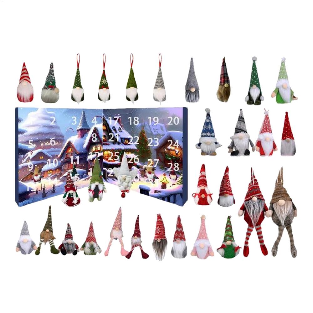 24-day Christmas Countdown Calendar Christmas Advent Calendar Gnome Dolls Plush Toy 2026 New Year Holidays Kids Party Gifts Box