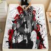 1PC Naruto Fire Determination Patterned Flannel Blanket Suitable For All Seasons For Home Decor Warmth And Comfort Gifts Holiday Present
