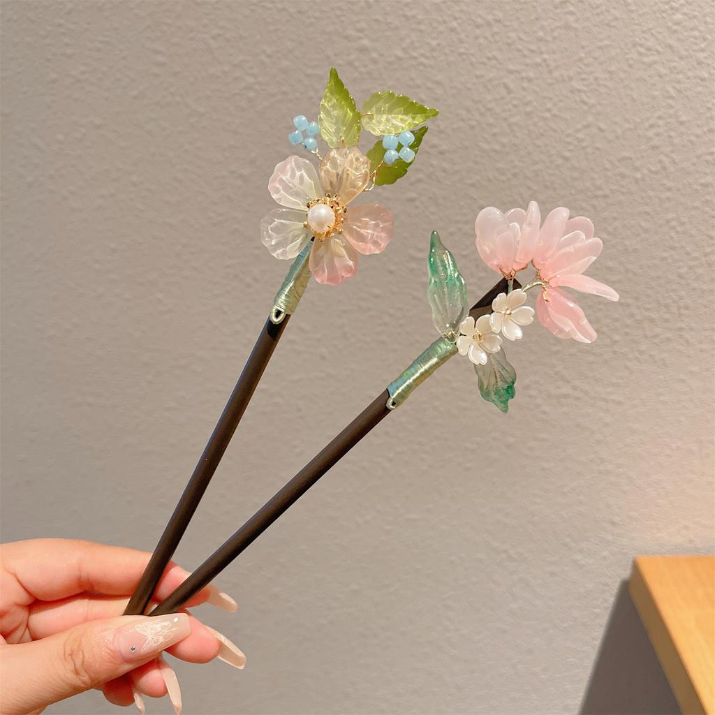 Wooden New Chinese Style Hairpin Women's Ancient Style Horse Face Skirt Accessories High-End Hanfu Step Rocking Women Hair Stick
