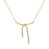 Gentle and Sweet Diamond Bow Necklace Tassel Collarbone Chain Year Niche Light Luxury