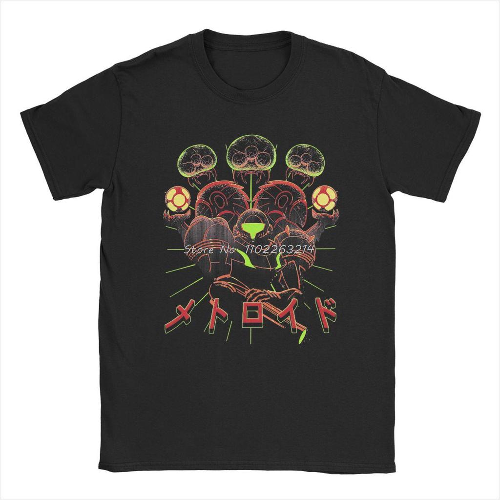 Vintage Super Samus Bros Game T-Shirt for Men Women Cotton T Shirt Metroid Prime Short Sleeve Tees Gift Oversized Streetwear ...
