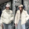 2025 new winter clothes, Korean version of short women's down cotton clothes, loose bread jackets, cotton jackets, fashionable hooded padded jackets