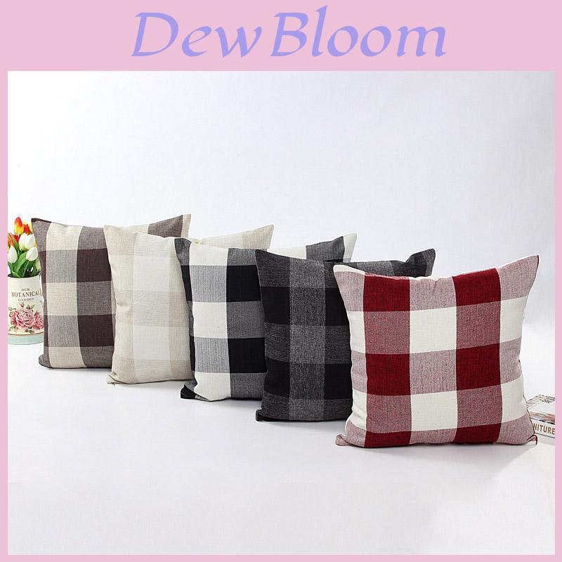 Lattice Cotton Linen Throw Pillow Case Cushion Cover With Premium Quality Material