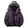 Men's Plus Size Winter Workwear Jacket with Fur Collar and Thick Velvet Lining