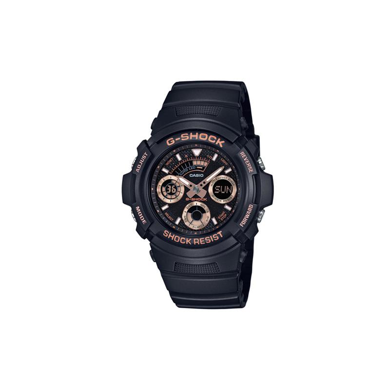 

Casio LCD/Pointer Dual Display Series Classic Series Fashionable Black Gold Dual Display Waterproof Quartz Movement Resin Strap AW-591GBX-1A4PR чёрный