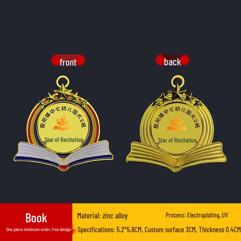Kindergarten Sports Custom Metal Medals: Gold, Silver, Bronze Honor Plaques for Marathon Competitions.