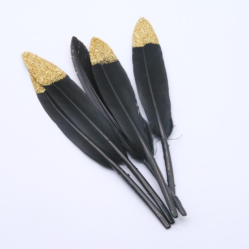 Kleines gerades Messer Farbverlauf Zweifarbig Feder Gänsefeder DIY Schmuckzubehör Kunsthandwerk Dekoration Handgemachte Materialien