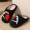 Autumn Winter Halloween Slippers Women Indoor Home Non Slip Warm Cotton Slippers Woman Lightweight Soft Plush Slides