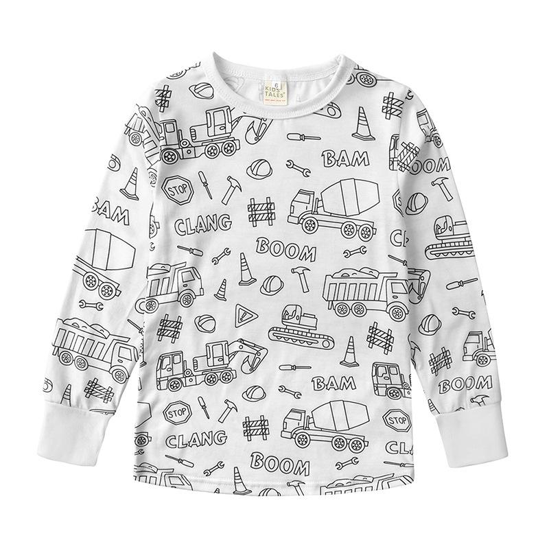 DIY Handgemaltes Graffiti Set: Langarm- und Hosen-Kinderpyjama