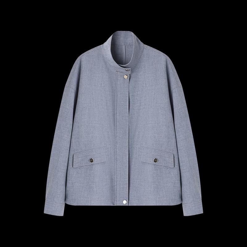 Women's Casual Retro Stand Collar Workwear Jacket