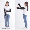 fivebear Linen Arm UV Long Made in Black Women's Covers, Protection, Sleeve, Japan, (fb40054)