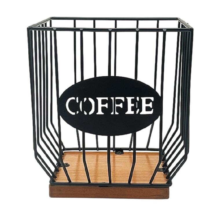 Fashionable Elegant Sturdy Coffee Storage Basket Solution Opening for Efficient Organization of Coffee Supplies
