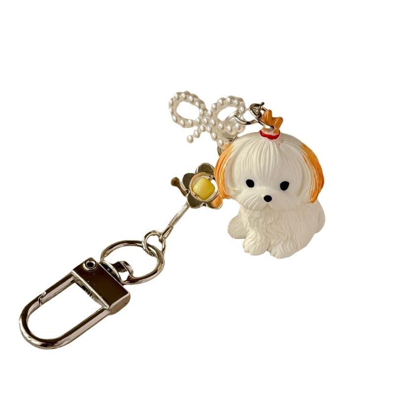 Adorable Dog Mobile Strap Multifuntional Dog Hanging Ornament Perfect for Phones Bags and Keychains Resin Alloy Texture