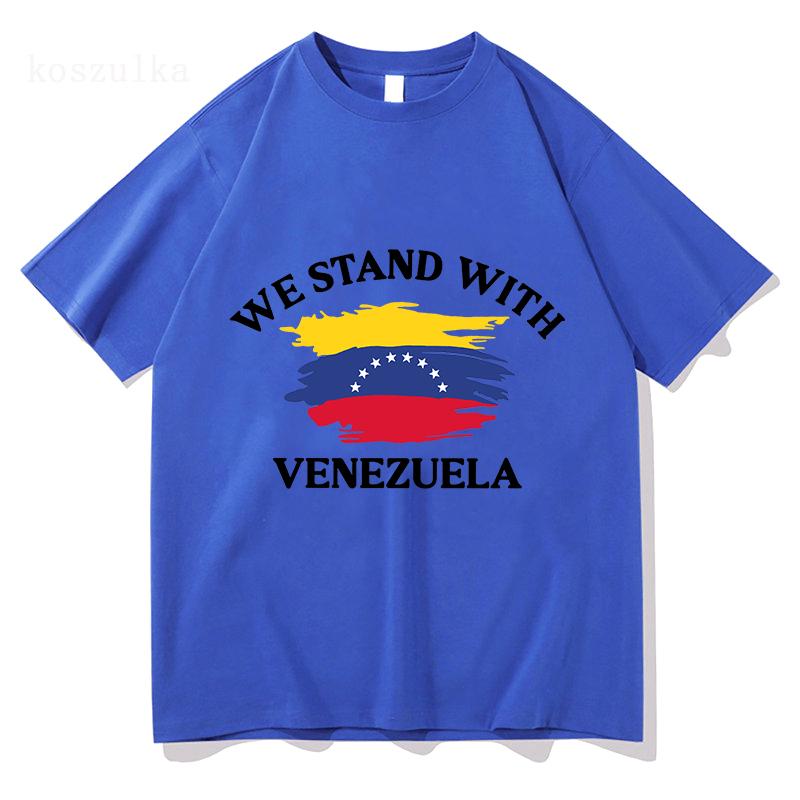 Freedom Venezuela T-shirt Short Sleeve Cotton Loose Male Tshirts Unisex Streetwear Casual O-neck Hip Hop Men T Shirt Print Tees
