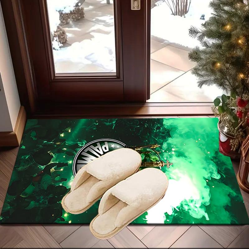 Green And White Passion Printed Area Rug for Office, Chair Rug, Decorative Carpet Floor Mat, Large Size Fan gifts Christmas gifts