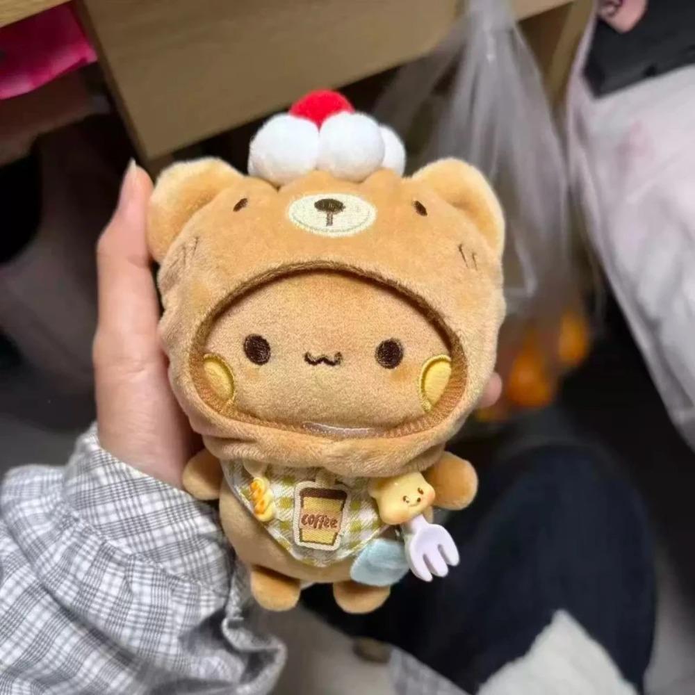 New Bubu And Yier Panda Plush Doll Suit Soft Anime Toy Kawaii Cartoon Fluffy Bear Bag Car Key Pendant Decoration Couple Gift