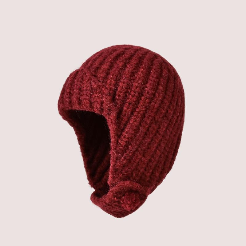 

Korean Style Knit Lei Feng Hat - Women s Wool Hat for Autumn/Winter with Ear Protection, Slimming Face Effect, and Pilot Design. M (56-58cm)