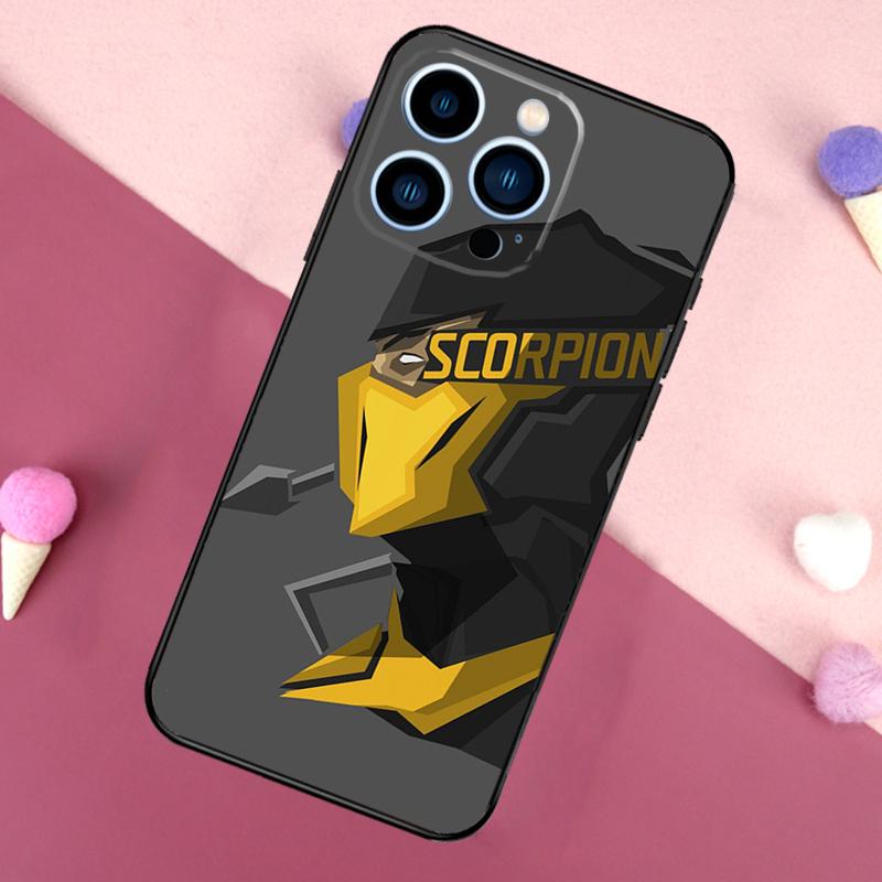 Scorpion Zero Sub Mortal Kombat Phone Case For iPhone 16 15 14 12 11 13 Pro Max Cover on iPhone 16 15 13 Mini X XS Max XR Coque