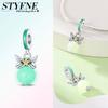 925 Silver Luminous Chameleon Change Color Butterfly Beads Charms Pendant for DIY Jewelry Bracelets