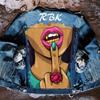 Dámská džínová bunda Ležérní Podzim Zima Dlouhý rukáv Límec Kabát Streetwear Trendy Svrchní oblečení
