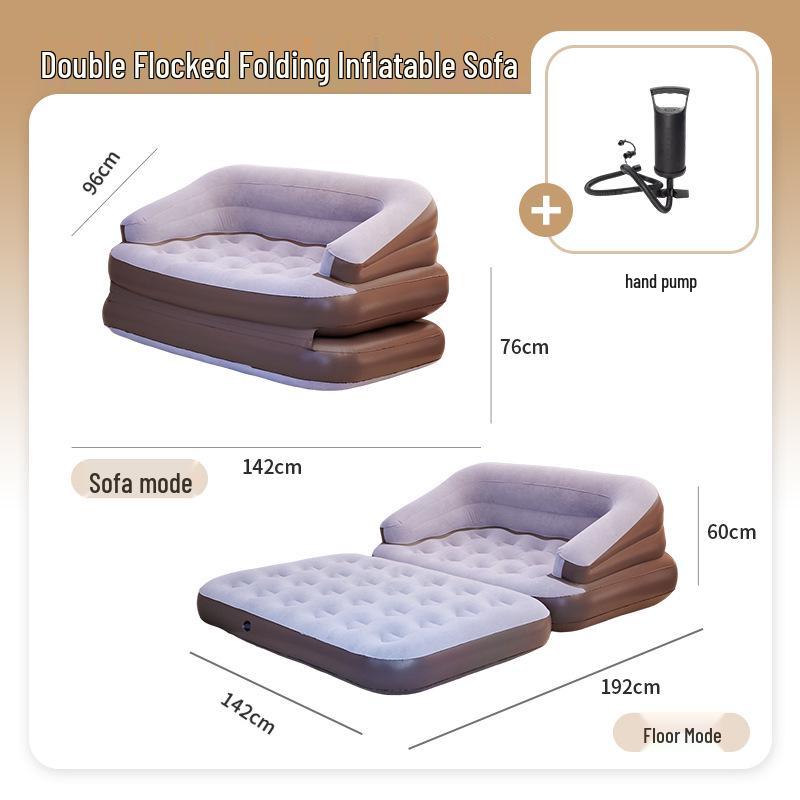 Thick Flocking Inflatable 2-in-1 Sofa Recliner: Sit & Lie Tent Sofa