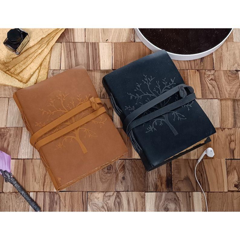 Tree of Life Leather Journal: Handmade Grimoire Book of Shadows - Vintage Style