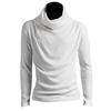Schickes Herren Einfarbiges Stehkragen Langarm Pullover Unterhemd Slim T-Shirt