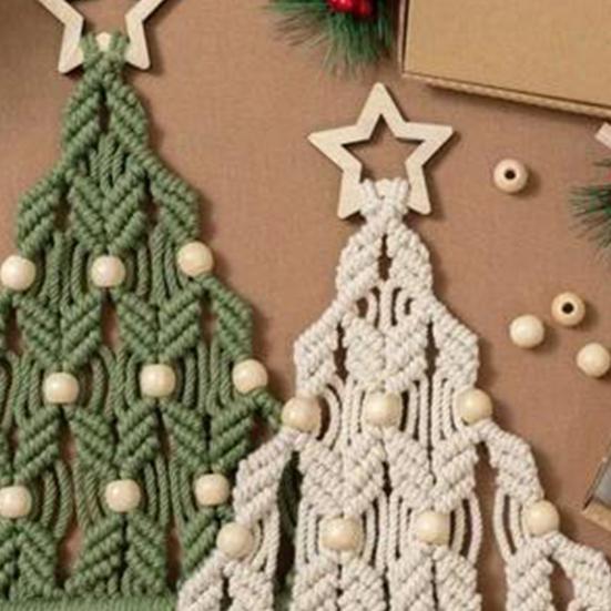1 Zestaw Materiałów DIY Boho Chwosty Design Dekoracja Domu Rękodzieło Wiszące na Ścianie Choinka Makrama Zestaw DIY do Salonu
