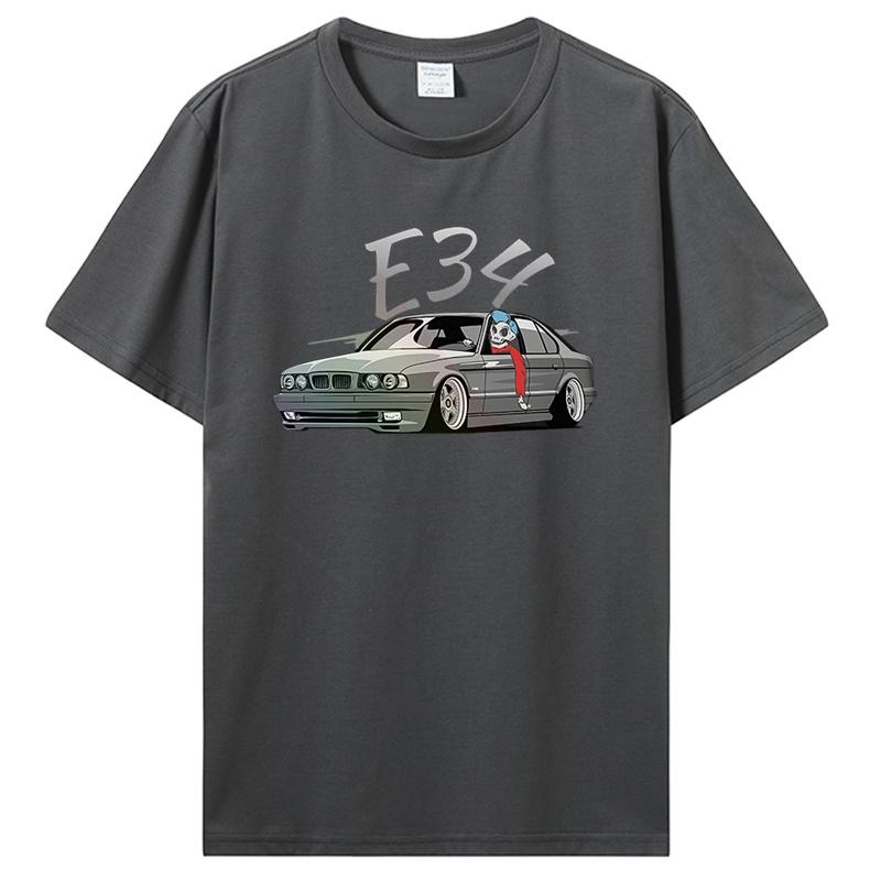 Glstkrrn E34 Herren T-Shirt Sommer Herren Übergroßes T-Shirt Herrenbekleidung Harajuku Mode Streetwear T-Shirts Retro Baumwoll T-Shirt