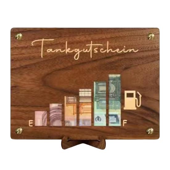 Wooden Money Holder Money Envelope with Hollow-out Pattern Cash Holder Wedding Cash Gift Holder for Christmas Birthday Graduation Festival