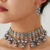 Set di gioielli Collana e Orecchini in Metallo con Perline Stile Esotico