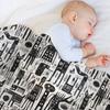Bright Art Brut Pattern Black  White Throw Blanket All Season Lightweight Soft Blanket For Bed