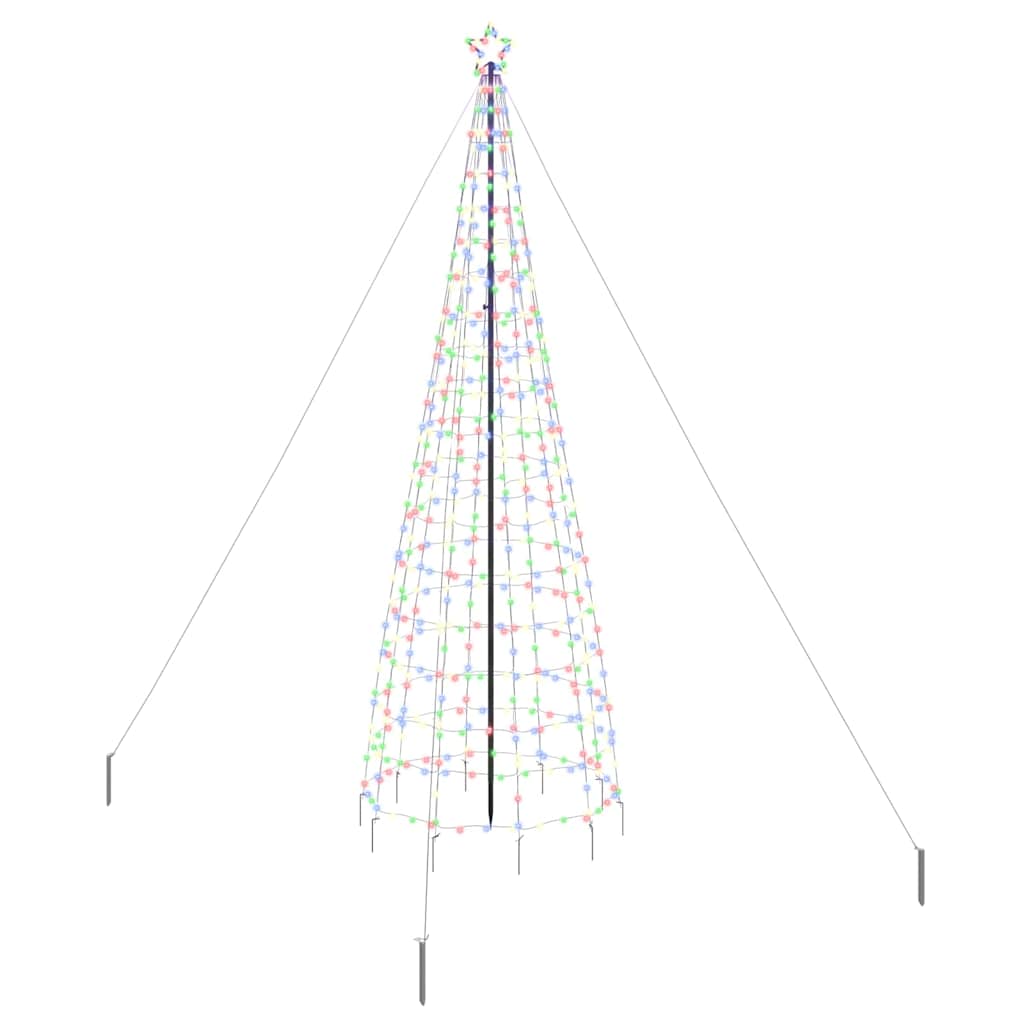 LED Christmas Tree with Ground Spikes Multi Colored 400 cm Iron