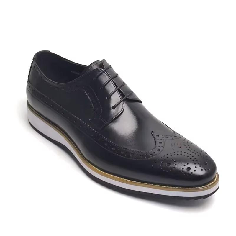 

Fashion Luxury Fashion Mens Derby Formal Shoe Handmade Cow Leather Lace-up Shoes for Men Casual Business Office Brogues Derbys Shoe 47 чёрный