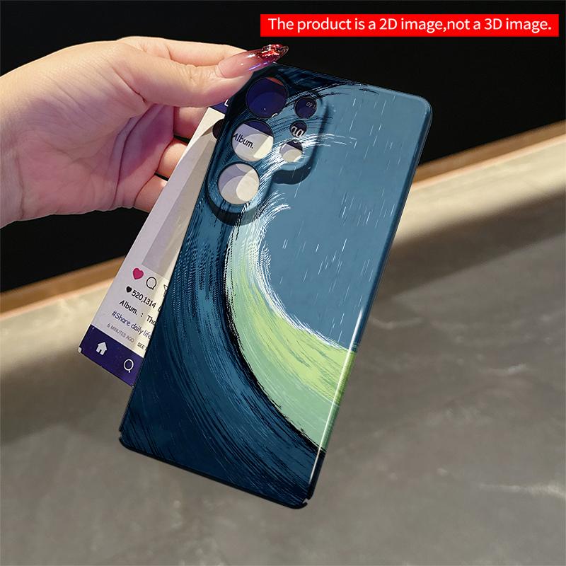 2DFlat Samsung phone case Curling Wave in Rainy Sky Applicable to Galaxy S22 S23 S24 S25ULTRA S26 A12 A13 A14 A15 A16  A34 A35 A54 A55