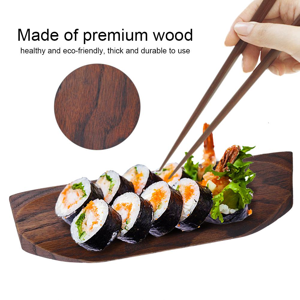 Elegant Sushi Tray Snacks Salad Desserts Wooden Container Home Restaurant Serving Dish