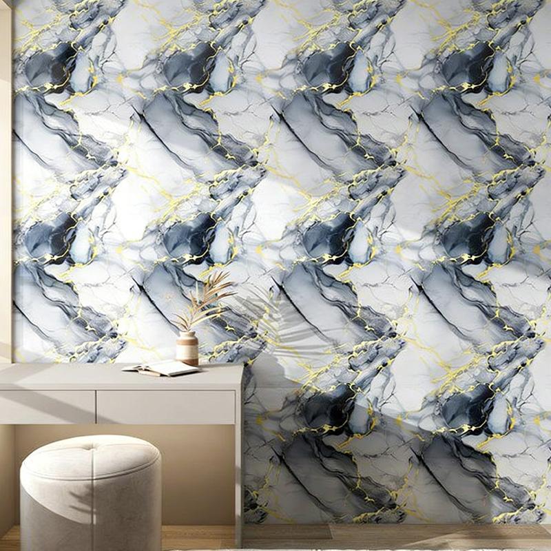 10Pcs Marble Wallpaper Super Strong Adhesive Waterproof Sticker For Bathroom Kitchen Decor Design