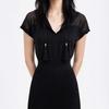 EGOIST Women Sheer Point Hood Knit Long Dress Es2tk600