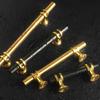 Modern Black Gold Cabinet Handles - Solid Drawer Knobs For Kitchen Furniture With Zinc Alloy Material