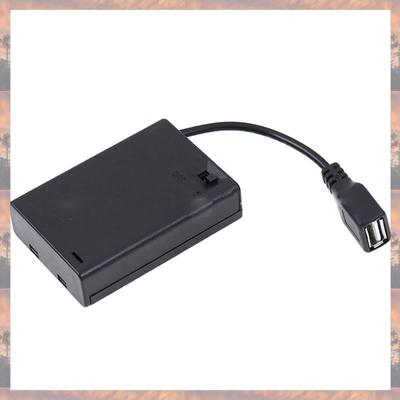 2025 Trend Pouzdro na 3x AA baterie s krytem a spínačem připojené k USB samici USB samice Zásuvka Držák baterií, Snadné U