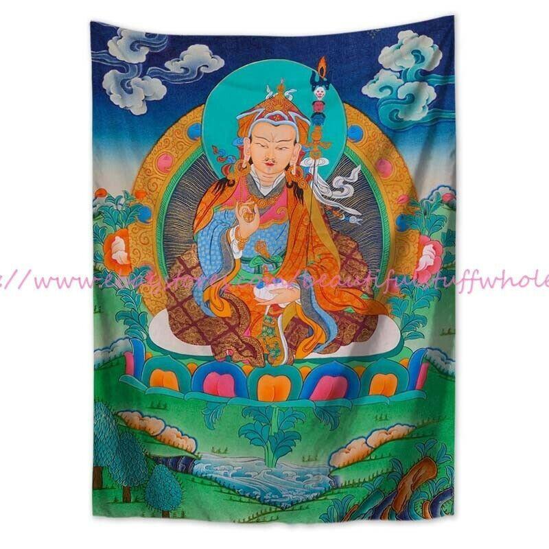 tapestry of the Tibetan deity Padmasambhava Guru Rinpoche 75x100 чёрный