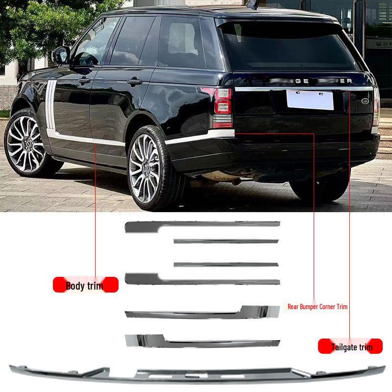 Trim Kit for Range Rover 18-22: Grille, Shark Gill, Handle Cover, Tailgate, and Body Trim