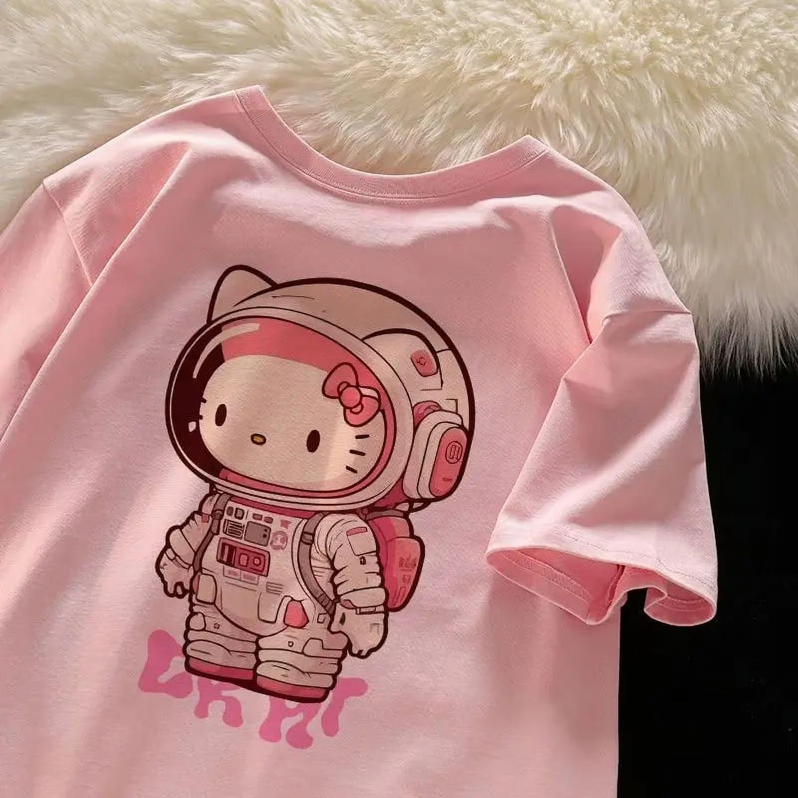 

Hello Kitty Astronaut Theme Cotton Tshirt for Summer 2026 Suitable for Adult Women It Can Be Worn As A Top S