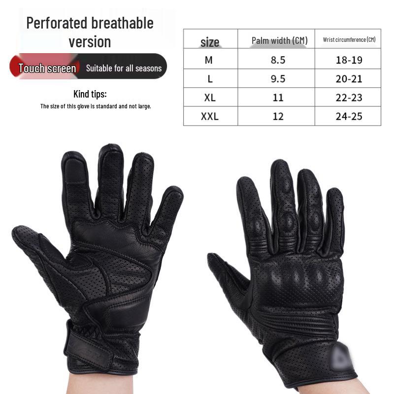 Breathable Leather Motorcycle Racing Gloves: Anti-Fall Protective, Touchscreen, Off-Road