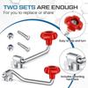 2 Set Trailer Handles Replacement Crank Accessories Fits Most Trailer Jacks, Comes with Bolt Nut Spacers, Top Wind Handle Red and Black ,Red,